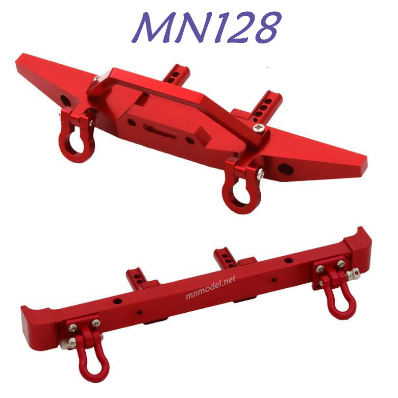 MN MODEL MN168 RC Car Upgrade part Metal Rear and Front Protector red