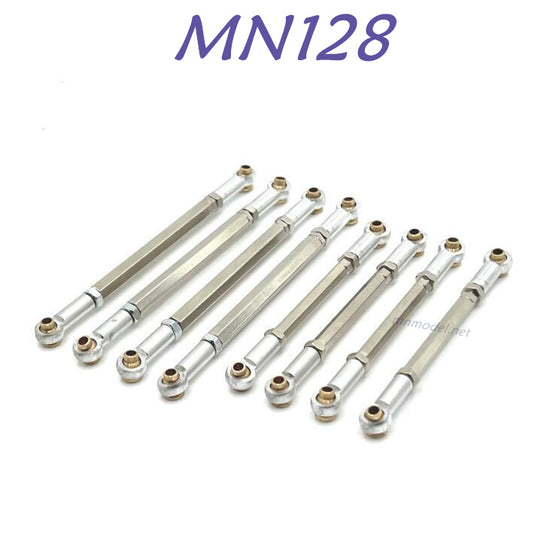 MN MODEL MN168 RC Car Upgrade part Metal Connect Rods silver