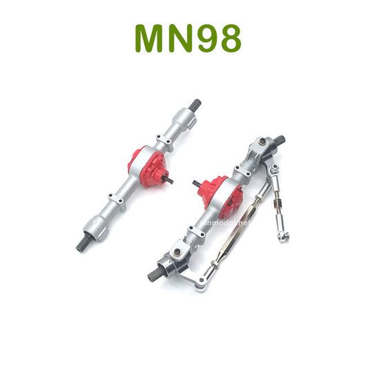 Upgrade MN MODEL MN98 RC Car parts Metal Front and Rear Axle Assembly silver