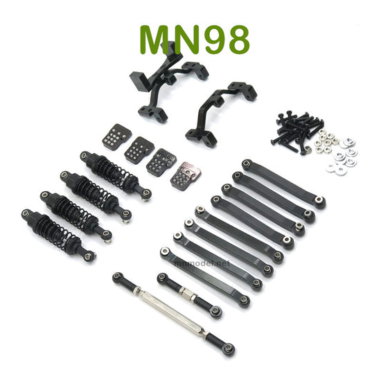 Upgrade MN MODEL MN98 RC Car parts Shock absorber and Connect Rod black