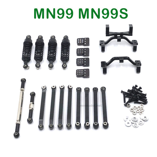 Upgrades Parts of MN MODEL MN99 MN99S RC Car Shock absorber and Connect Rod black