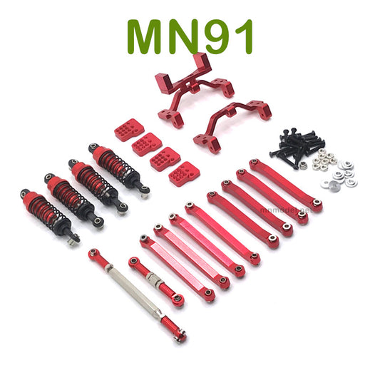 Upgrade parts For MN MODEL MN91 RC Racing Car Shock absorber and Connect Rod red