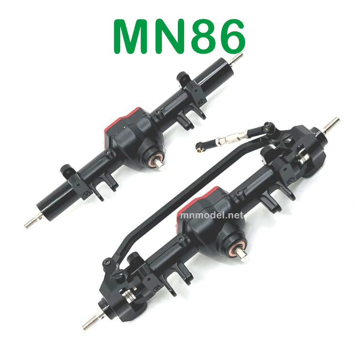 MN MODEL MN86 RC Car Upgrade parts Metal Front and Rear Axle Assembly black