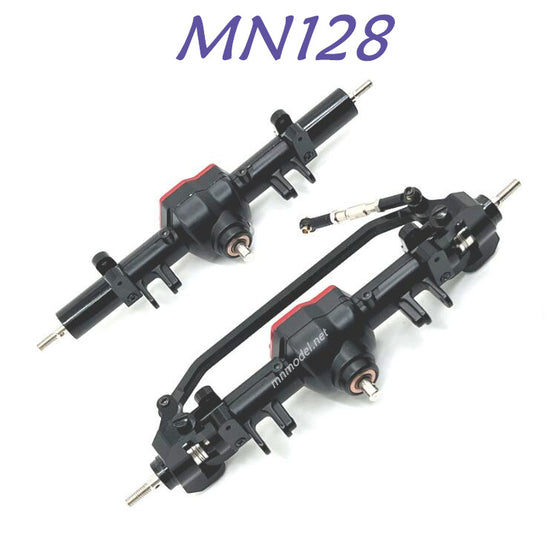 MN MODEL MN128 RC Car Upgrade part Metal Front and Rear Axle Assembly black