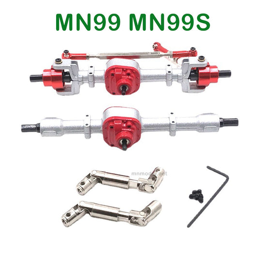 Upgrades Parts of MN MODEL MN99 MN99S RC Car Front and Rear Axle Assembly and Transmission Shaft silver