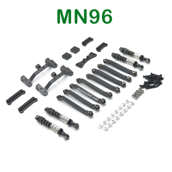 Upgrade parts of MN MODEL MN96 RC Car Connect Rod and Shocks black