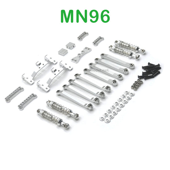 Upgrade parts of MN MODEL MN96 RC Car Connect Rod and Shocks silver