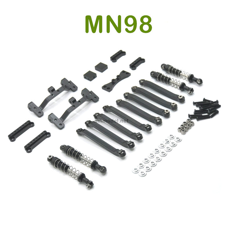 Upgrade MN MODEL MN98 RC Car parts Connect Rod and Shocks black