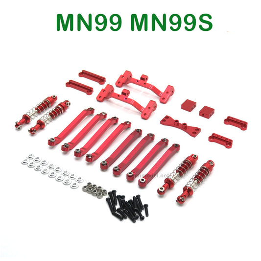 Upgrades Parts of MN MODEL MN99 MN99S RC Car Connect Rod and Shocks red