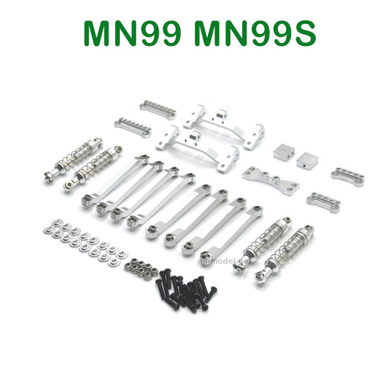 Upgrades Parts of MN MODEL MN99 MN99S RC Car Connect Rod and Shocks silver