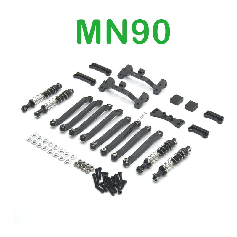 Upgrade Parts Of MN MODEL MN90 RC Car Connect Rod and Shocks black