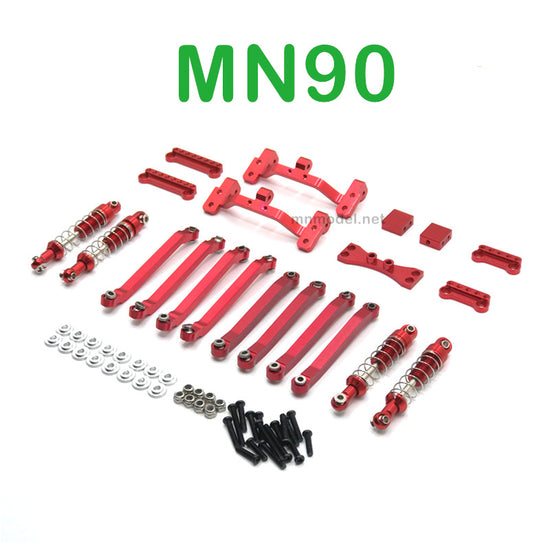 Upgrade Parts Of MN MODEL MN90 RC Car Connect Rod and Shocks red