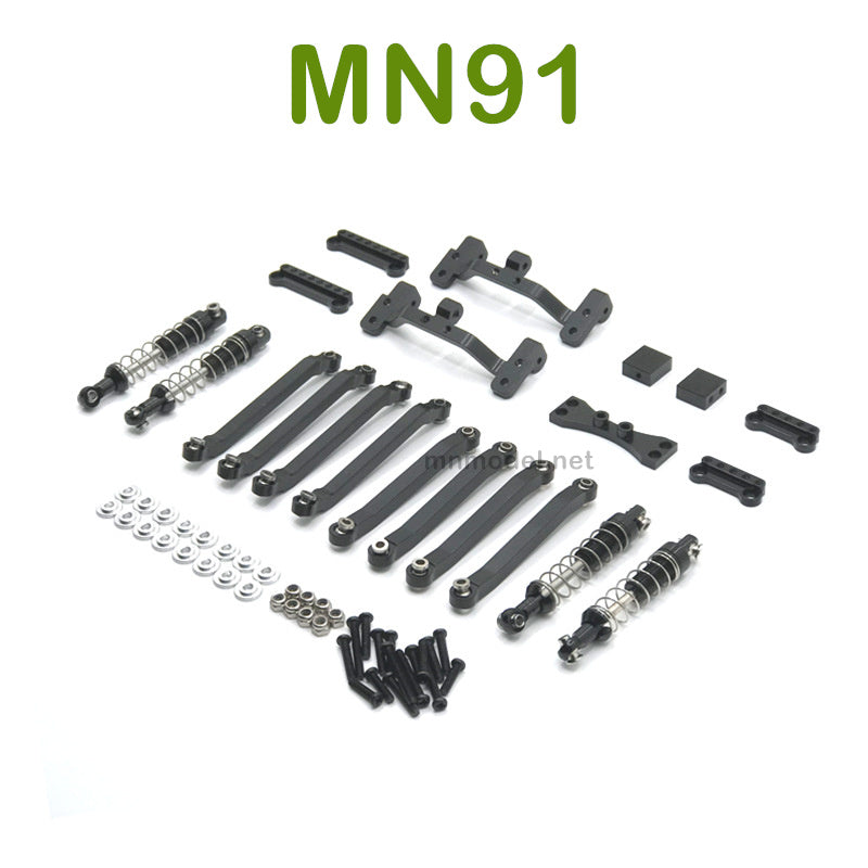 Upgrade parts For MN MODEL MN91 RC Racing Car Connect Rod and Shocks black