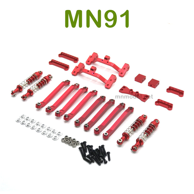 Upgrade parts For MN MODEL MN91 RC Racing Car Connect Rod and Shocks red