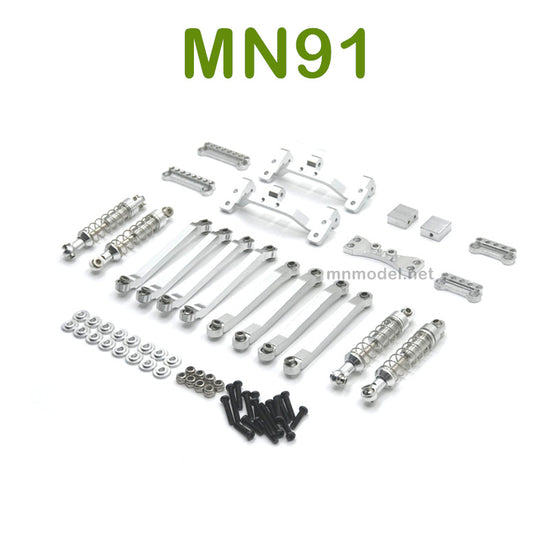 Upgrade parts For MN MODEL MN91 RC Racing Car Connect Rod and Shocks silver