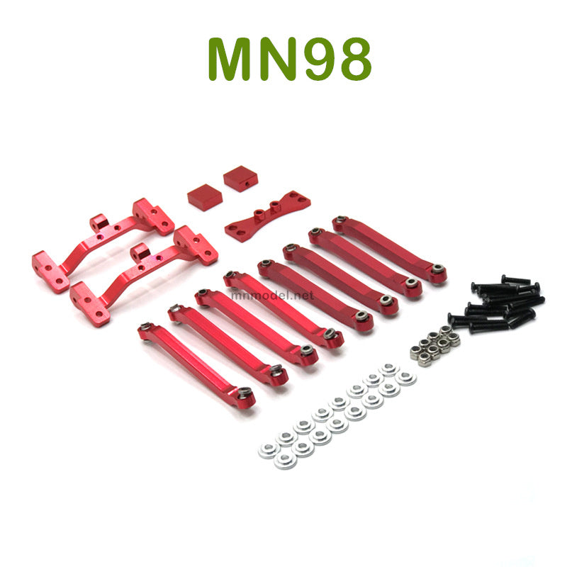 Upgrade MN MODEL MN98 RC Car parts Connect Rod and Connect Rod seat red