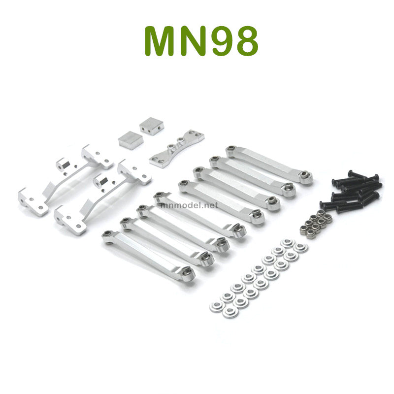 Upgrade MN MODEL MN98 RC Car parts Connect Rod and Connect Rod seat silver