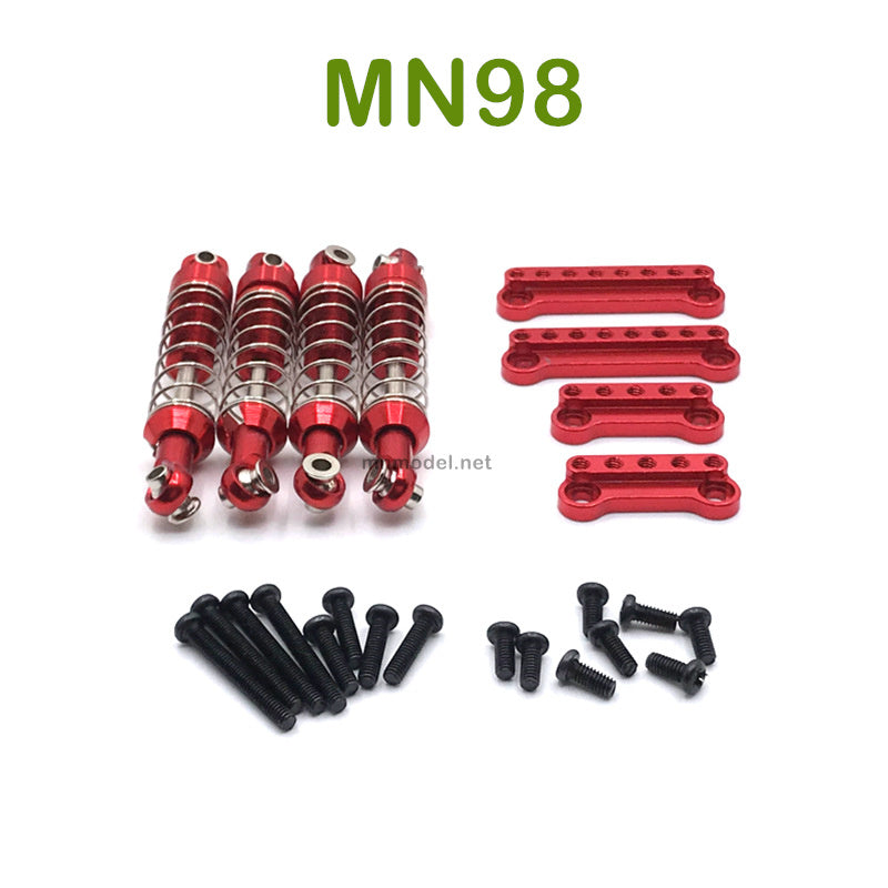 Upgrade MN MODEL MN98 RC Car parts Metal Shock and Shock Seat red