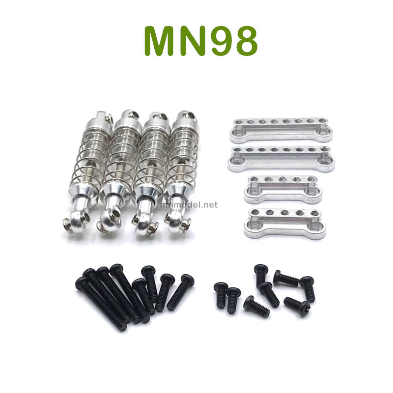 Upgrade MN MODEL MN98 RC Car parts Metal Shock and Shock Seat silver