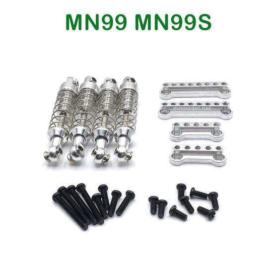 Upgrades Parts of MN MODEL MN99 MN99S RC Car Metal Shock and Shock Seat SILVER