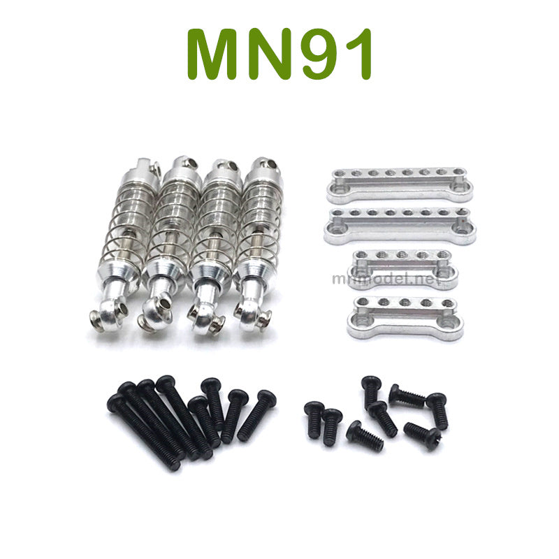 Upgrade parts For MN MODEL MN91 RC Racing Car Metal Shock and Shock Seat silver