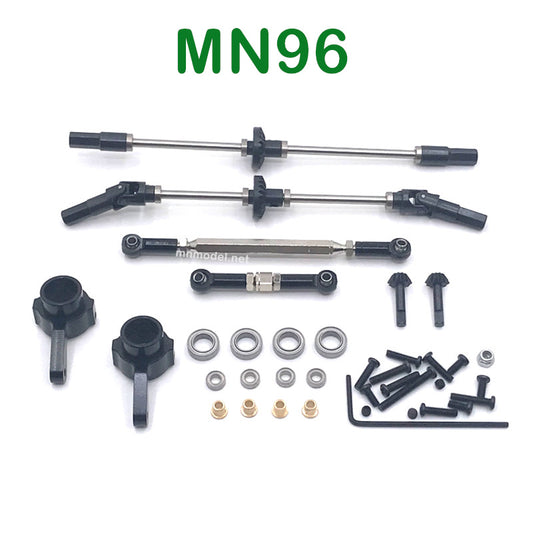 Upgrade parts of MN MODEL MN96 RC Car Front and Rear Axle Assembly and Connect Rods black