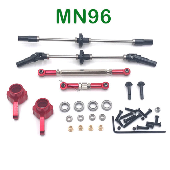 Upgrade parts of MN MODEL MN96 RC Car Front and Rear Axle Assembly and Connect Rods red