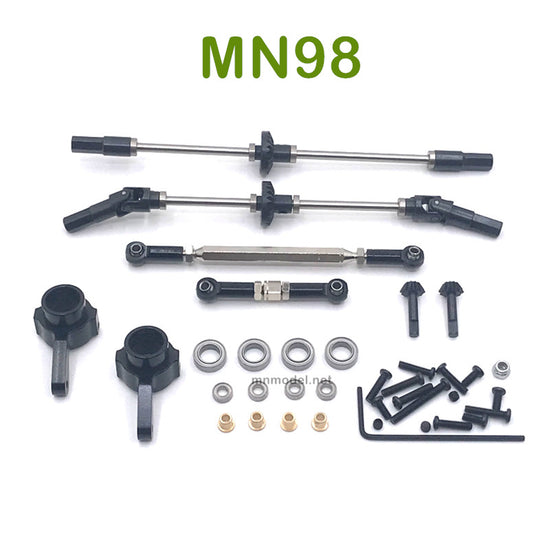 Upgrade MN MODEL MN98 RC Car parts Front and Rear Axle Assembly and Connect Rod BLACK