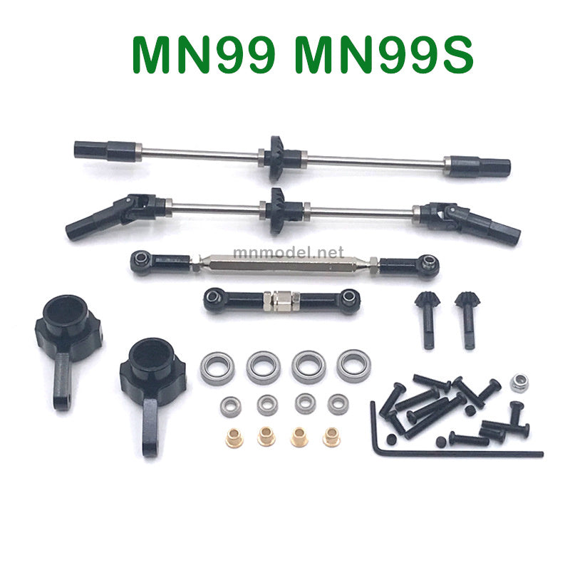 Upgrades Parts of MN MODEL MN99 MN99S RC Car Front and Rear Axle Assembly and Connect Rods balck