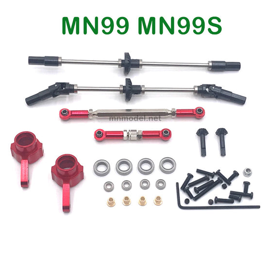 Upgrades Parts of MN MODEL MN99 MN99S RC Car Front and Rear Axle Assembly and Connect Rods red