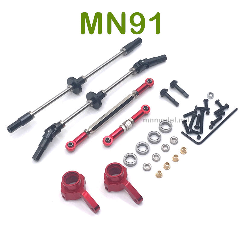 Upgrade parts For MN MODEL MN91 RC Racing Car Front and Rear Axle Assembly and Connect Rods red