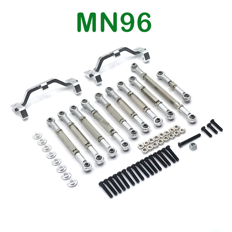 Upgrade parts of MN MODEL MN96 RC Car Connect Rods and Fixing Seat silver