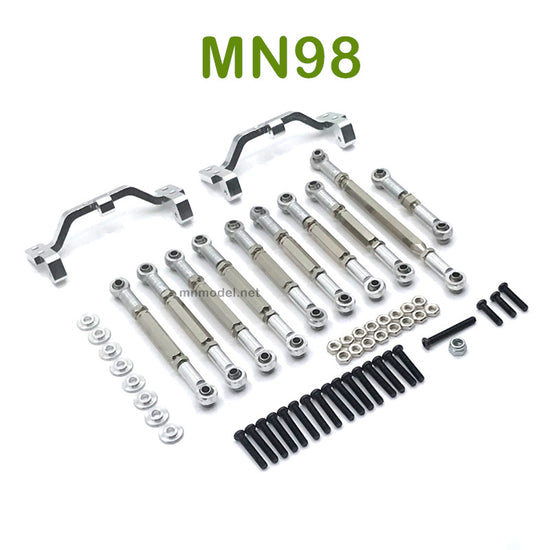 Upgrade MN MODEL MN98 RC Car parts Connect Rods and Fixing Seat silver