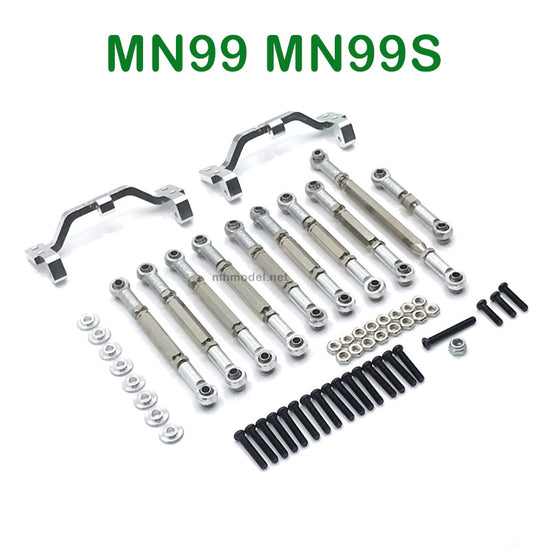 Upgrades Parts of MN MODEL MN99 MN99S RC Car Connect Rods and Fixing Seat silver