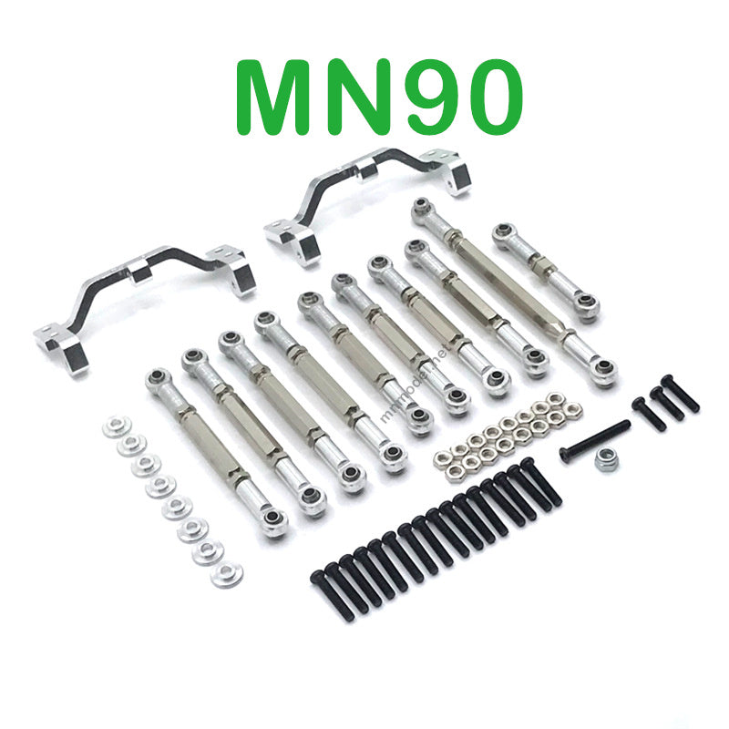 Upgrade Parts Of MN MODEL MN90 RC Car Connect Rods and Fixing Seat silver