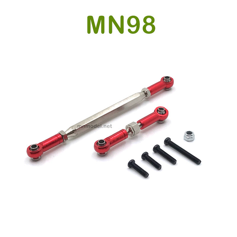 Upgrade MN MODEL MN98 RC Car parts Steering and Servo Connect Rods red