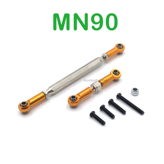 Upgrade Parts Of MN MODEL MN90 RC Car Steering and Servo Connect Rods gold