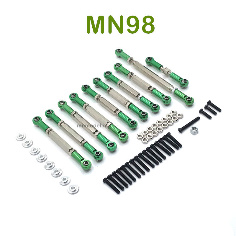 Upgrade MN MODEL MN98 RC Car parts Connect Rods green