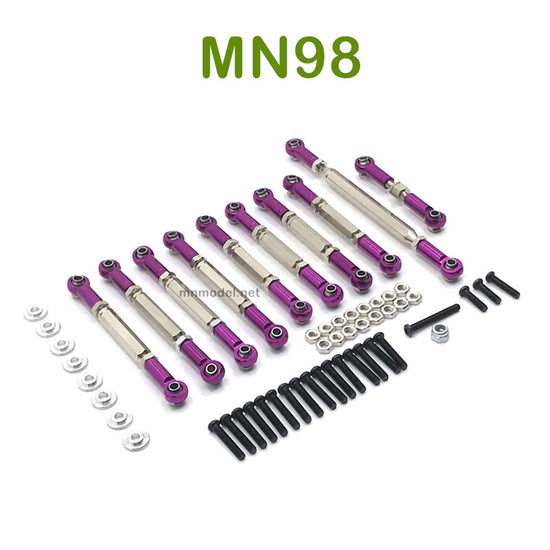 Upgrade MN MODEL MN98 RC Car parts Connect Rods purple