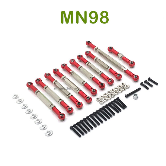 Upgrade MN MODEL MN98 RC Car parts Connect Rods red