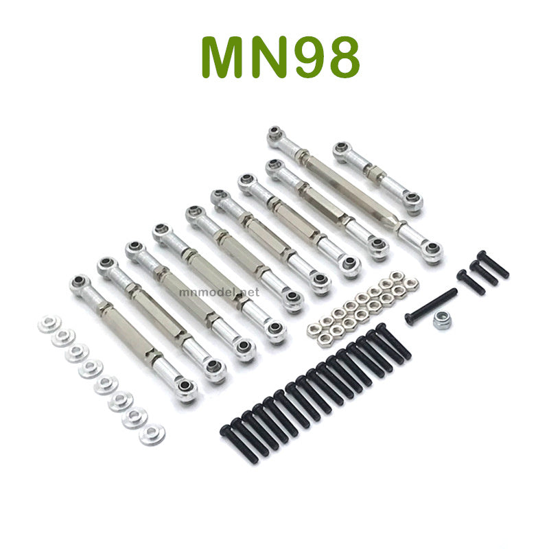 Upgrade MN MODEL MN98 RC Car parts Connect Rods silver