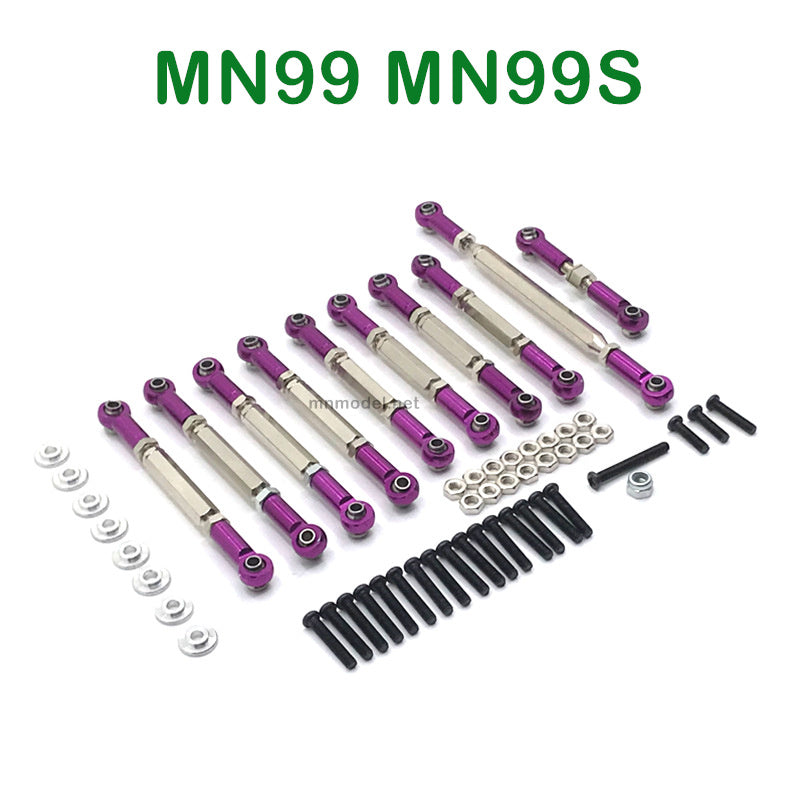 Upgrades Parts of MN MODEL MN99 MN99S RC Car Connect Rods PUEPLE