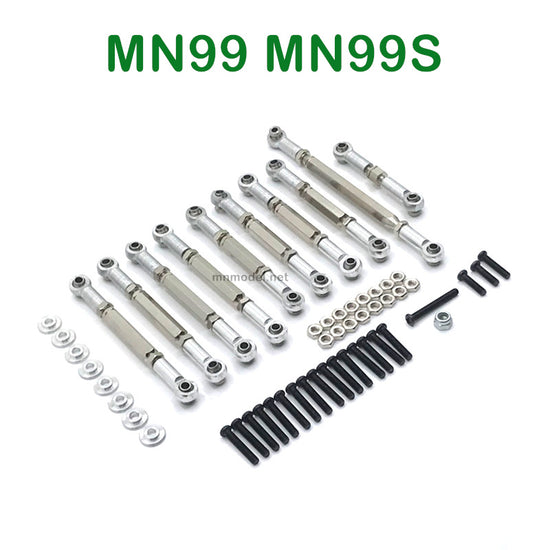 Upgrades Parts of MN MODEL MN99 MN99S RC Car Connect Rods silver