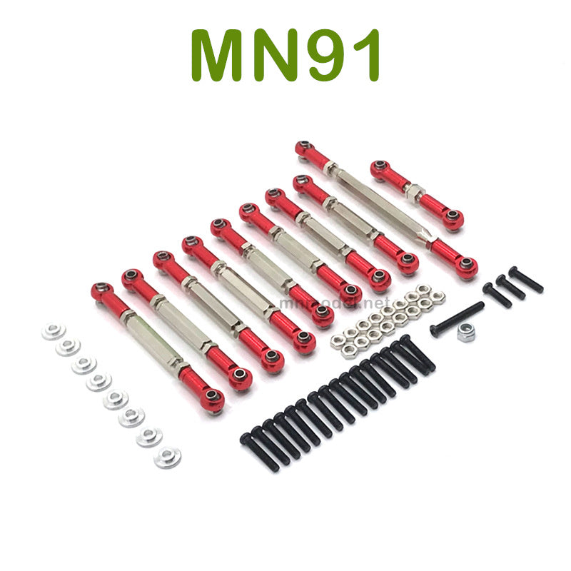 Upgrade parts For MN MODEL MN91 RC Racing Car Connect Rods red