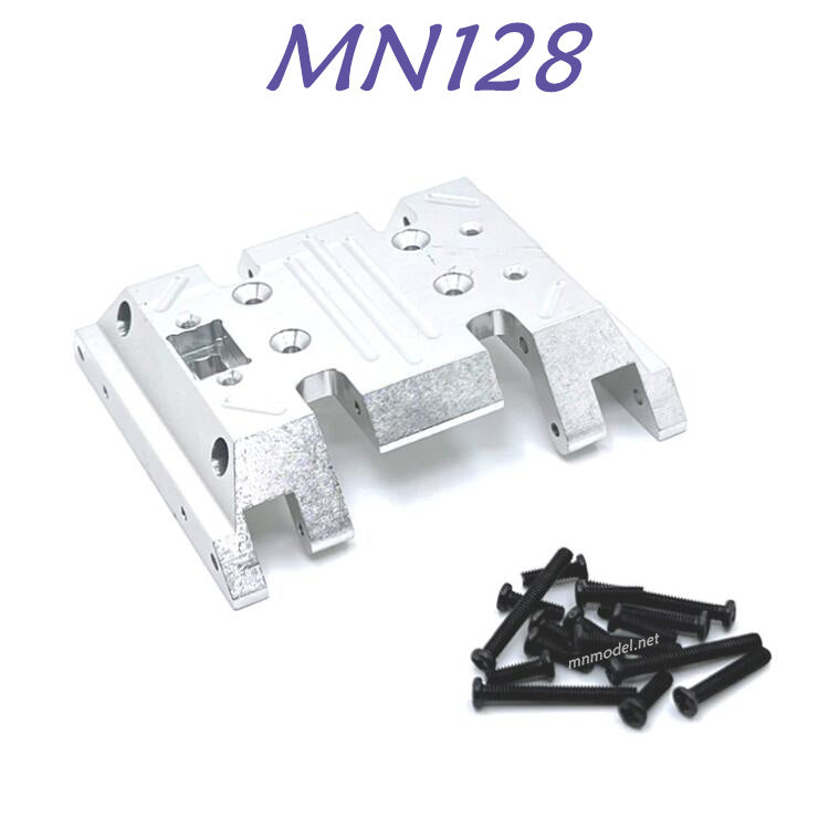 MN MODEL MN128 RC Car Upgrade part Metal Central Gearbox Bottom Plate silver