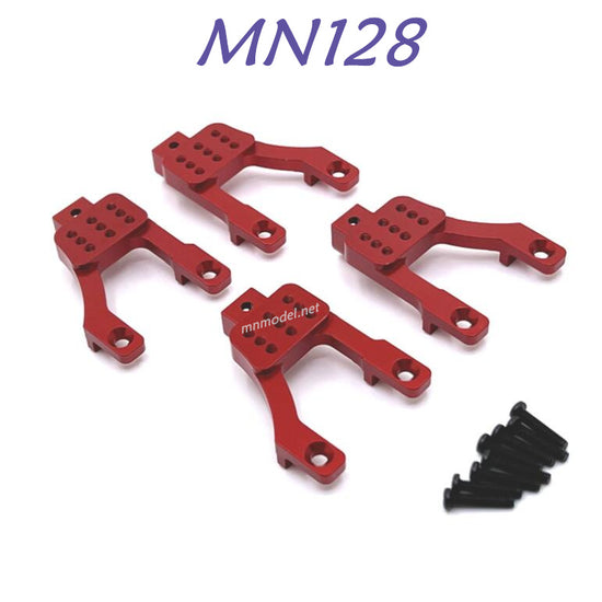 MN MODEL MN128 RC Car Upgrade part Metal Front and Rear Shock Frame red