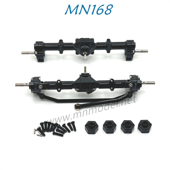 MN MODEL MN168 RC Car Upgrade Parts Metal Front And Rear Axle Assembly black