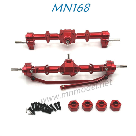 MN MODEL MN168 RC Car Upgrade Parts Metal Front And Rear Axle Assembly red