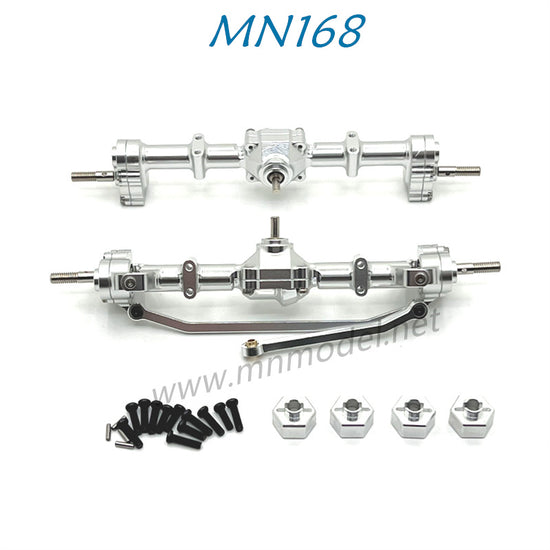 MN MODEL MN168 RC Car Upgrade Parts Metal Front And Rear Axle Assembly silver