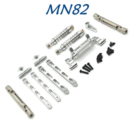 MN MODEL MN82 RC Car Upgrades Metal connect Rods and Shocks kit silver